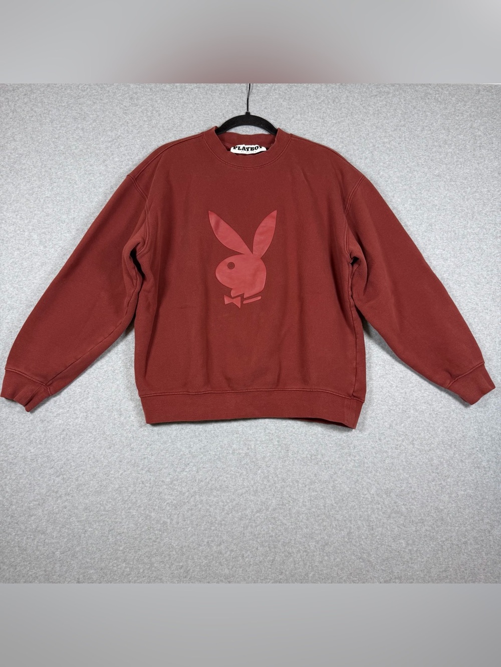 Playboy by PacSun Brick Red Bunny Logo Crewneck Sweatshirt Men's Size Medium